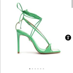 VIKKI  GREEN LEATHER SANDAL SCHUTZ